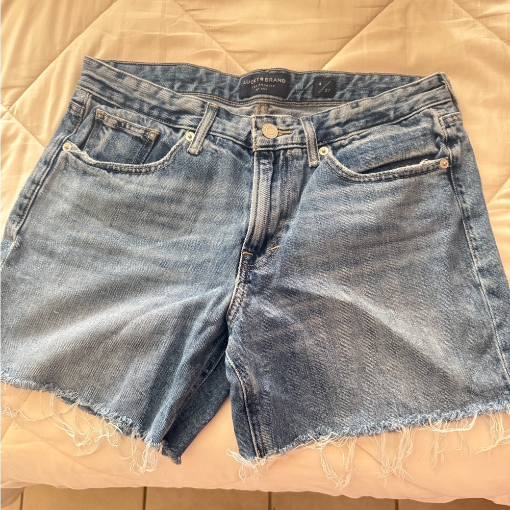 Lucky Brand Light Blue Frayed Jean Shorts